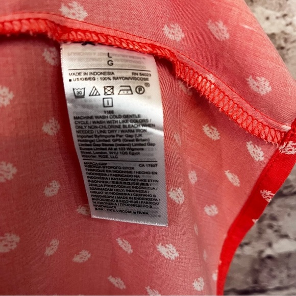 Gap Coral Geometric Print Rayon Short Sleeve Dress - Picture 8 of 9